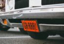 Car with a red number plate