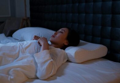 A woman in bed