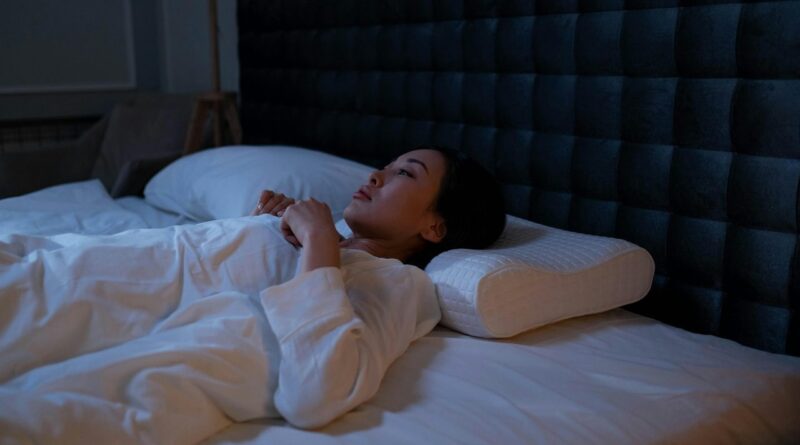 A woman in bed