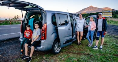 Family travels by car