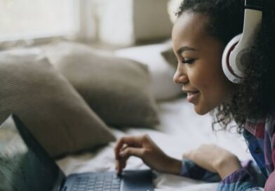 Teenager with a computer